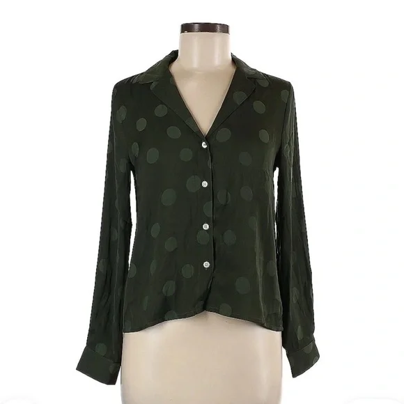 Madewell Green Long Sleeve Button Down Shirt - Picture 2 of 4